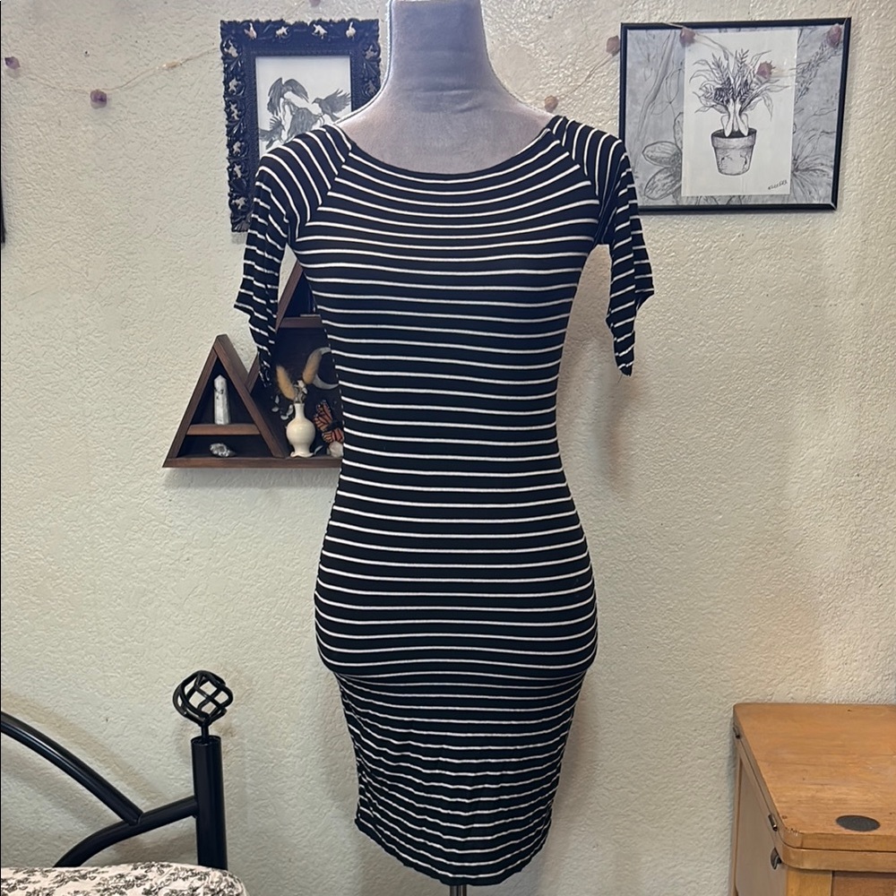 Black and White Striped Dress